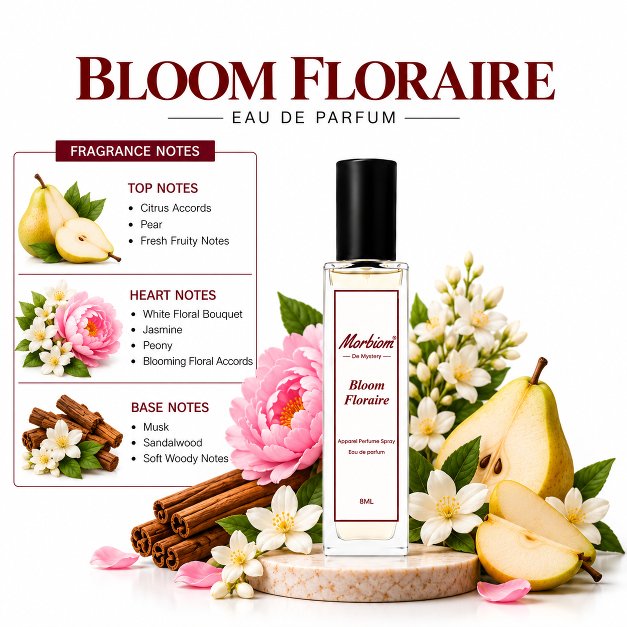 Bloom Floraire | EDP| Long Lasting | Floral Fruity Perfume | 08ml
