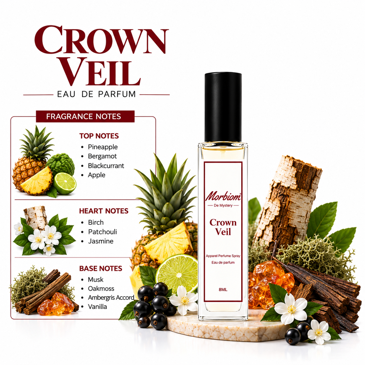 Crown Veil | EDP | Long Lasting | Woody Perfume | 08ml