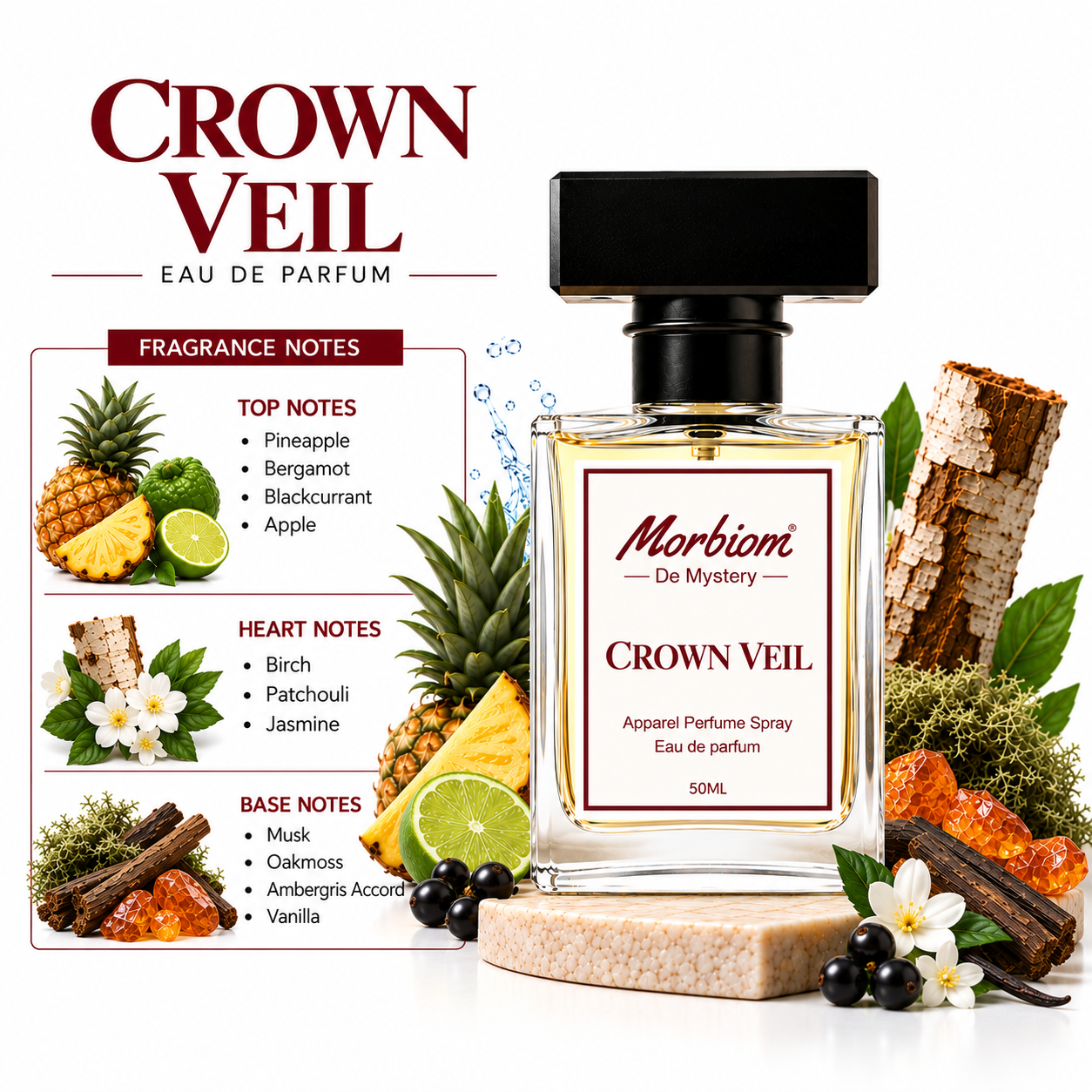 Crown Veil | EDP | Long Lasting | Woody Perfume | 50ml